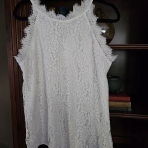Elegant White Lace Women's Top